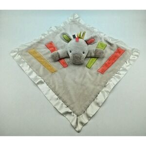 Douglas Baby Zebra Lovey Security Blanket Cream Stripes Satin‎ Edge Ribbons